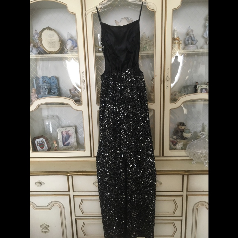 Scala Beautiful Black Sequence/Beads Evening Gown… - image 2